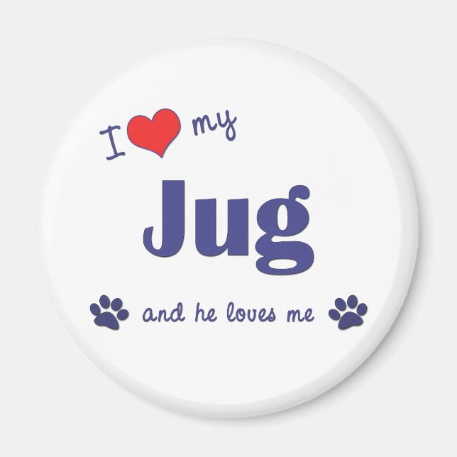 Aimant J'Aime Mon Jug (Chien Homme) (Devant)