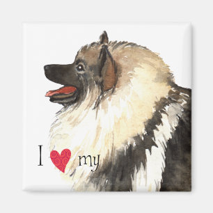 Aimant J'aime mon Keeshond