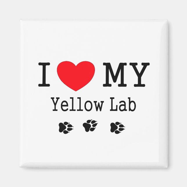 Aimant J'Aime Mon Laboratoire Jaune (Devant)