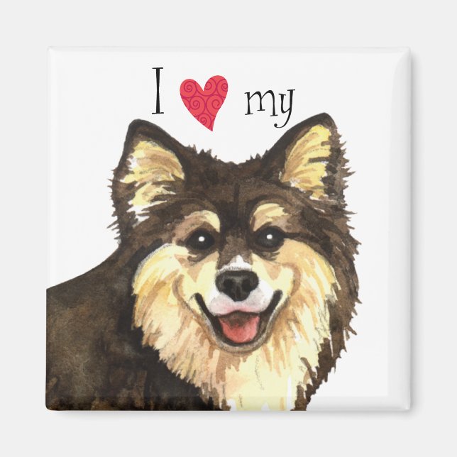 Aimant J'aime mon Lapphund finlandais (Devant)