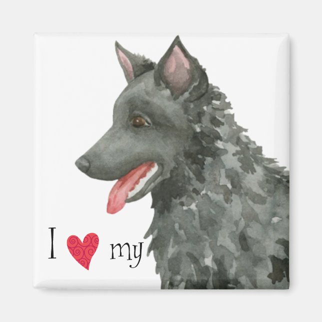 Aimant J'aime mon Mudi (Devant)