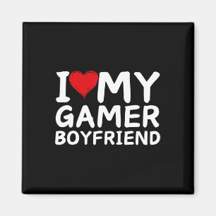 Aimant J'aime mon petit ami joueur coeur copain jeux vidé
