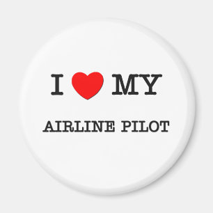 Aimant J'aime mon PILOTE de LIGNE AÉRIENNE
