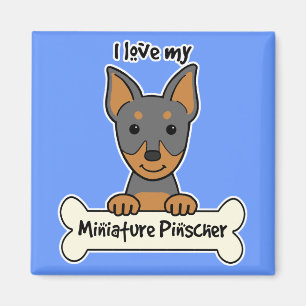 Aimant J'aime mon Pinscher miniature