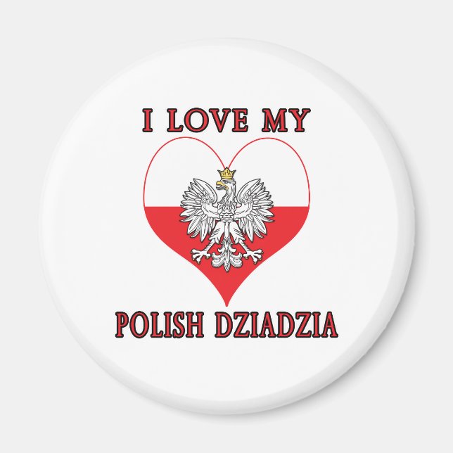 Aimant J'Aime Mon Polonais Dziadzia (Devant)