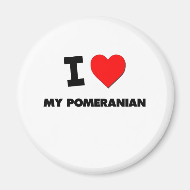 Aimant J'Aime Mon Poméranien (Devant)