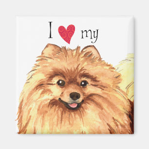 Aimant J'aime mon Poméranien