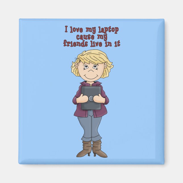 Aimant J'Aime Mon Portable... (Devant)