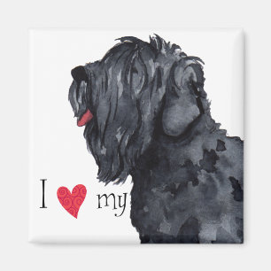 Aimant J'aime mon russe noir Terrier