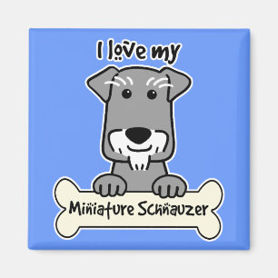 Aimant J'aime mon Schnauzer miniature