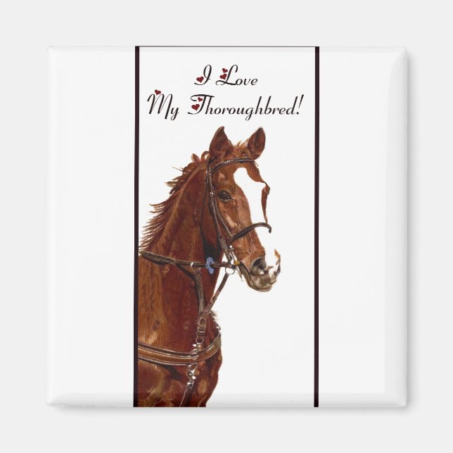 Aimant J'Aime Mon Thoroughbred ! Cheval (Devant)