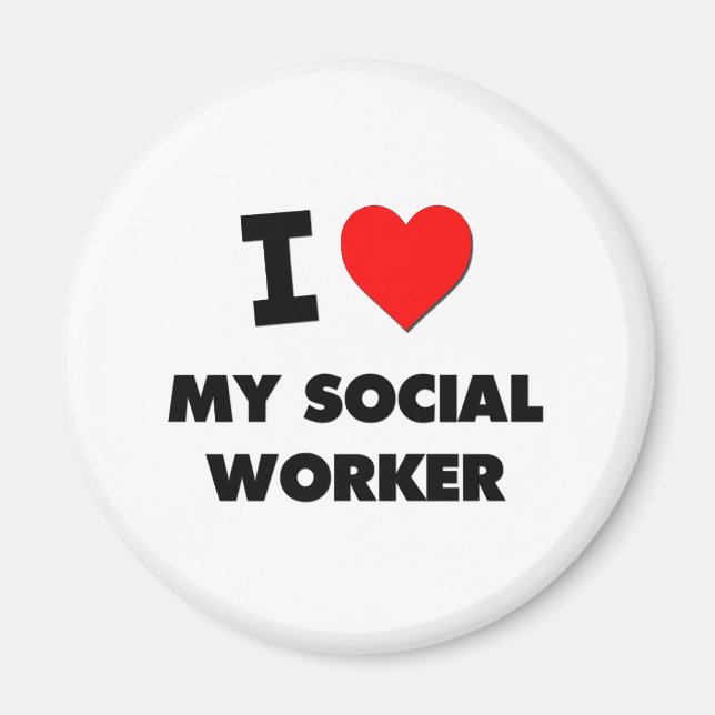 Aimant J'aime mon travailleur social (Devant)