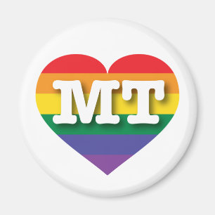 Aimant J'aime Montana Gay pride Rainbow Heart