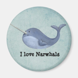 Aimant J'aime Narwhals