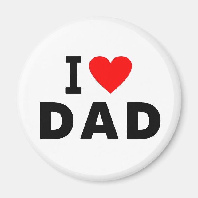 Aimant j'aime papa coeur papa message texte le père symbo (Devant)