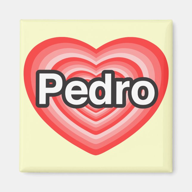 Aimant J'aime Pedro. Je t'aime Pedro. Cœur (Devant)