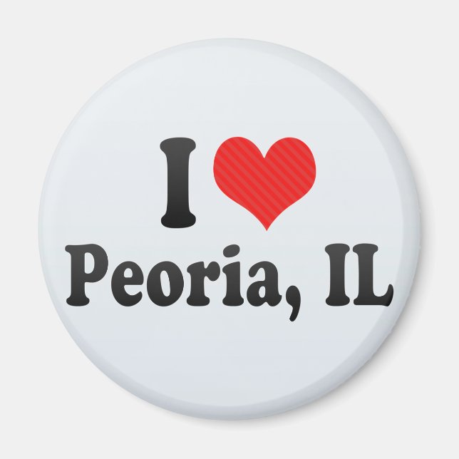 Aimant J'aime Peoria, IL (Devant)