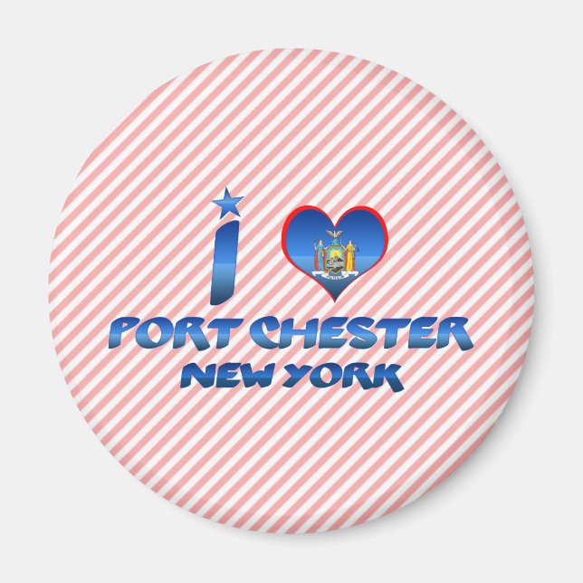 Aimant J'aime Port Chester, New York (Devant)