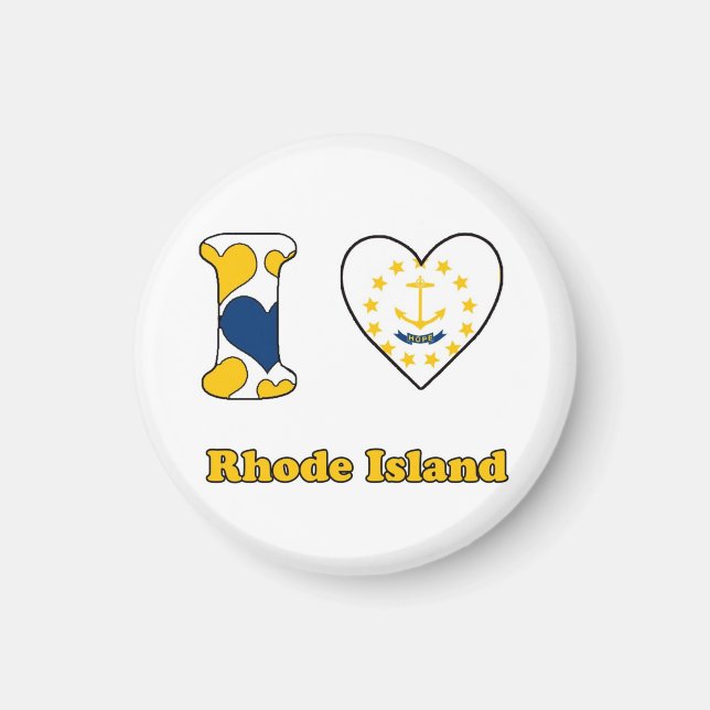 Aimant J'aime Rhode Island (Devant)