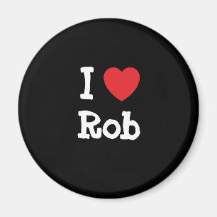 Aimant J'aime Rob coeur personnalisé