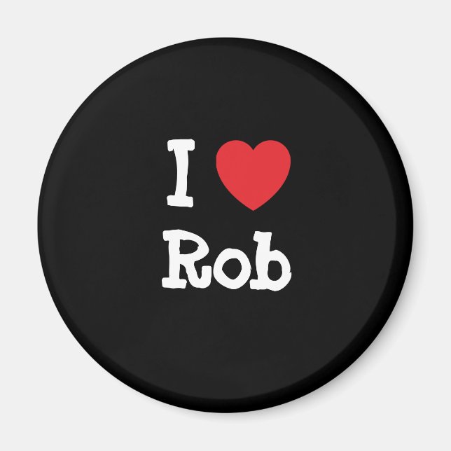 Aimant J'aime Rob coeur personnalisé (Devant)
