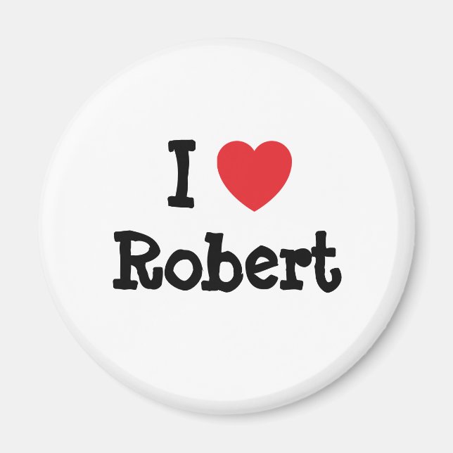 Aimant J'aime Robert coeur personnalisé (Devant)