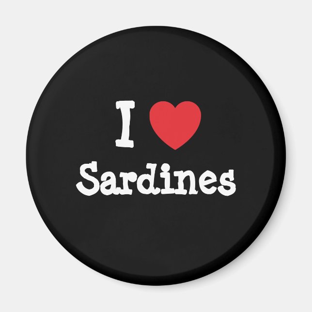 Aimant J'aime Sardines coeur T-shirt (Devant)