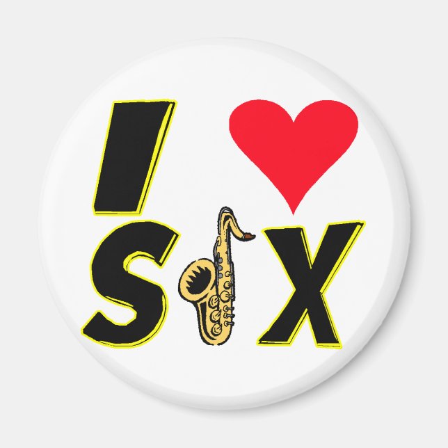 Aimant J'aime Sax (Devant)