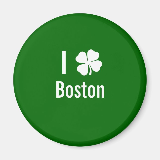 Aimant J'aime (shamrock) Boston Jour de la Saint Patrick (Devant)