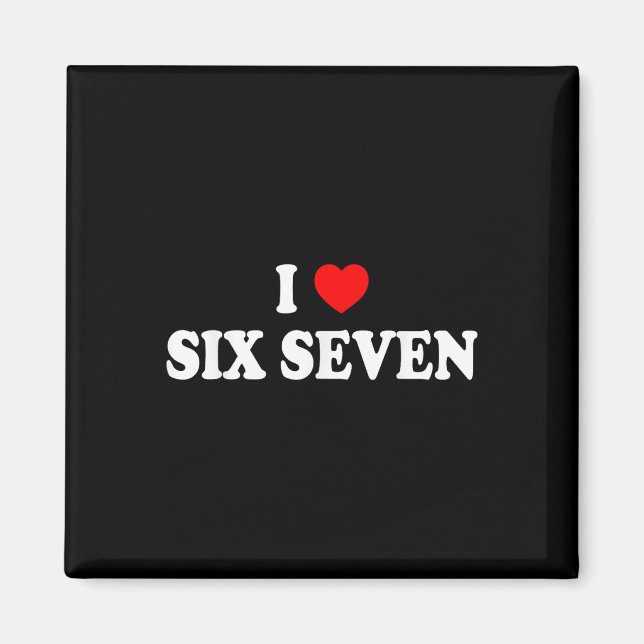 Aimant J'aime Six Sept Je Cœur 67 Mème Drôle  (Devant)
