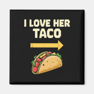 Aimant J'Aime Son Taco Mexicain Fiesta Couples Cinco De M