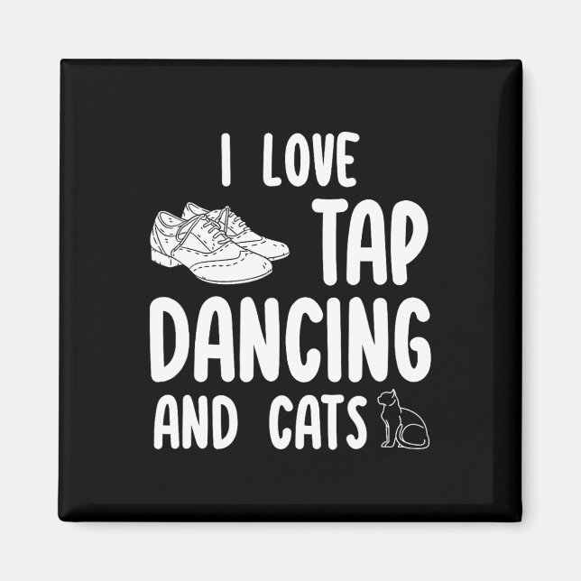 Aimant J'Aime Tap Dancing Et Chats Joli Tap Dancer Pet Ow (Devant)