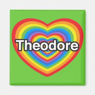 Aimant J'aime Théodore. Je t'aime Théodore. Cœur