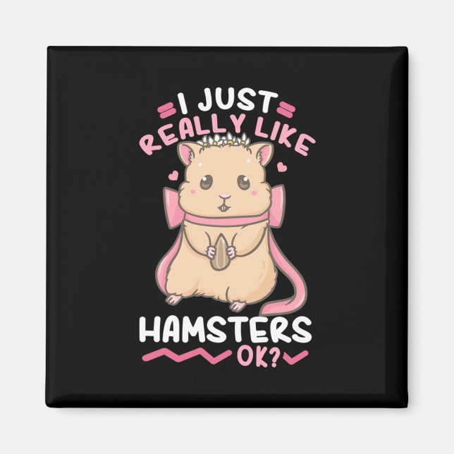 Aimant J'Aime Vraiment Hamsters Ok (Devant)