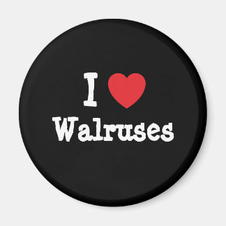 Aimant J'aime Walruses coeur personnalisé