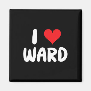 Aimant J'aime Ward - Cœur - Nom