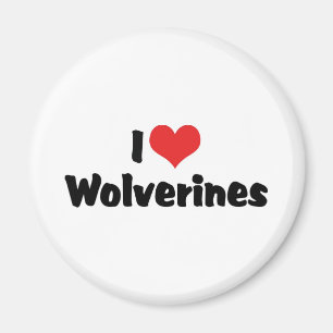 Aimant J'aime Wolverines de cœur