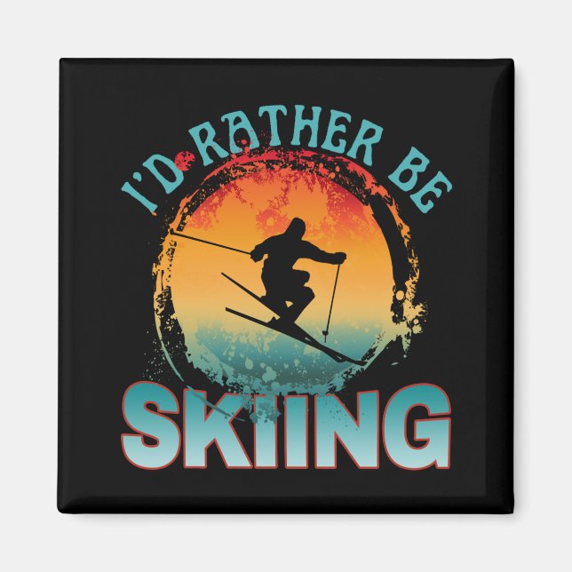 Aimant j'aimerais mieux skier  (Devant)