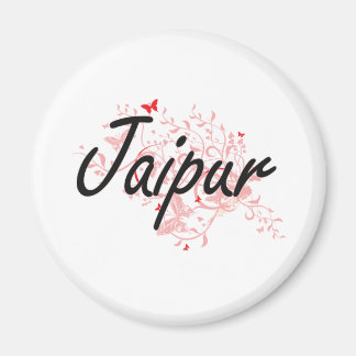 Aimant Jaipur India City Design artistique avec papillons