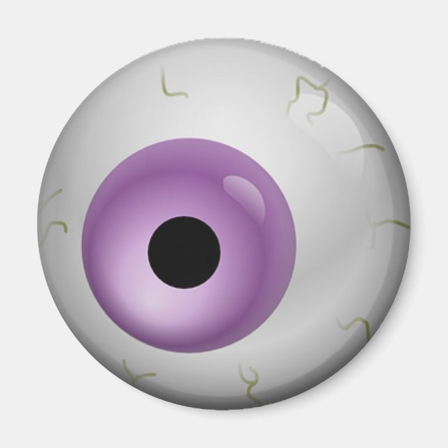 Aimant Jalloween violet sanglant Zombie Eyeball (Devant)