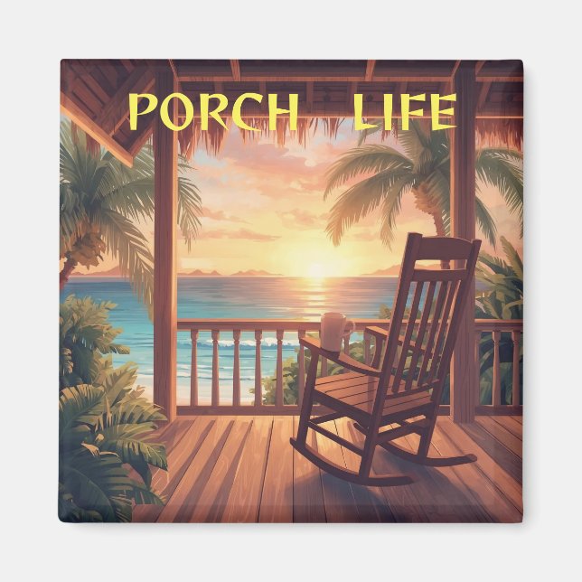 Aimant Jamaica porch life sunset (Devant)