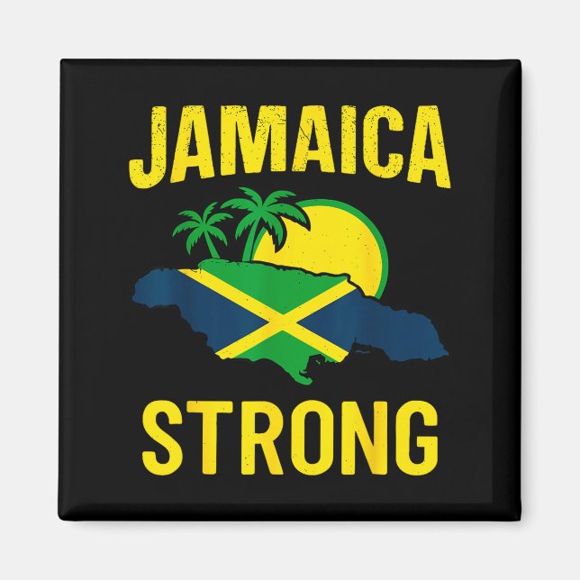 Aimant Jamaica Strong I Love Jamaican Flag Heart Women Me (Devant)