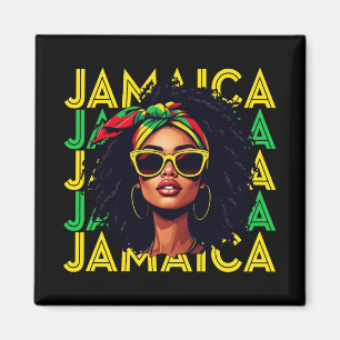Aimant Jamaïcaine Jamaïcaine Drapeau Fière Femmes Jamaïca