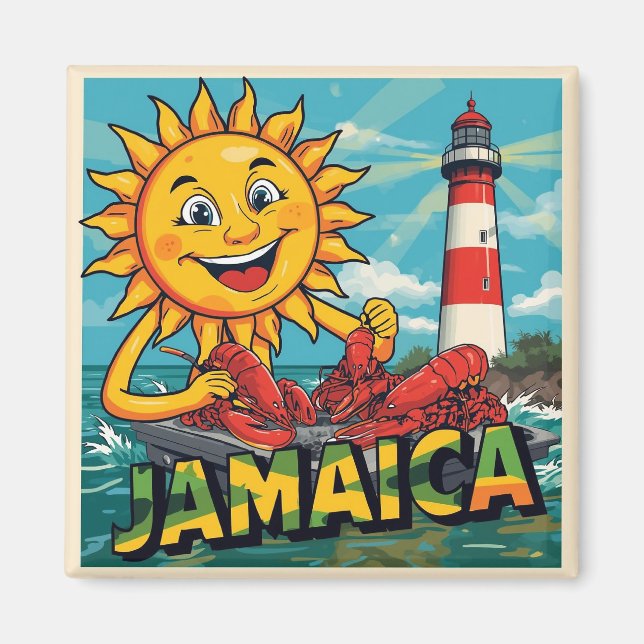 Aimant Jamaïque heureux (Devant)