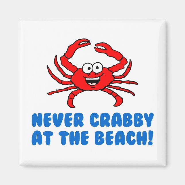 Aimant Jamais De Crabby À La Plage (Devant)
