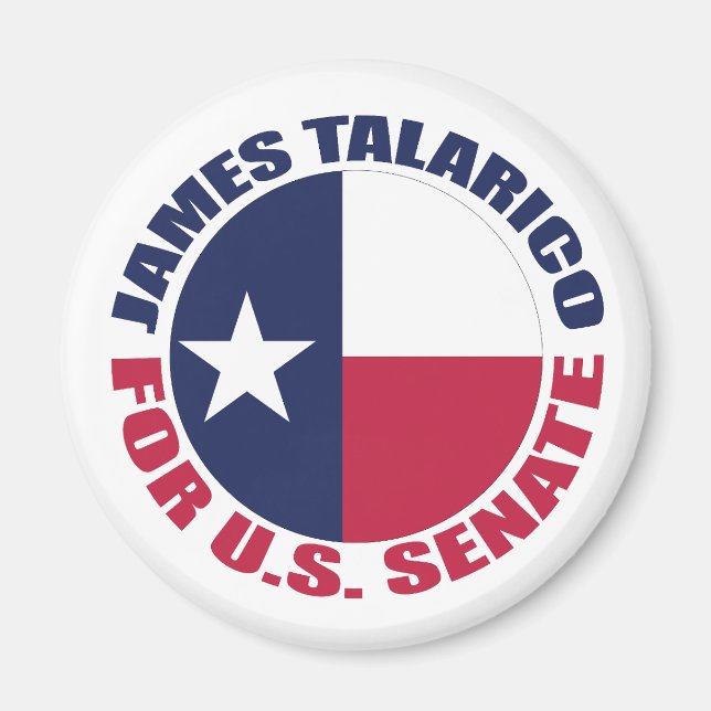 Aimant James Talarico pour le Sénat américain Drapeau du  (Devant)