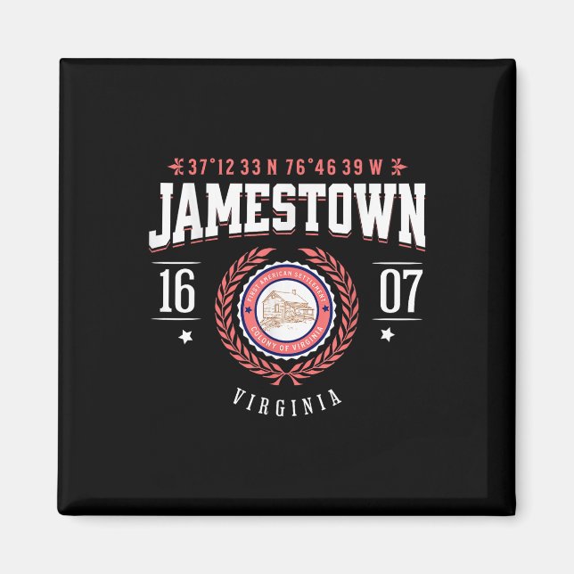 Aimant Jamestown Virginia Colony Rustic Souvenir Revoluti (Devant)