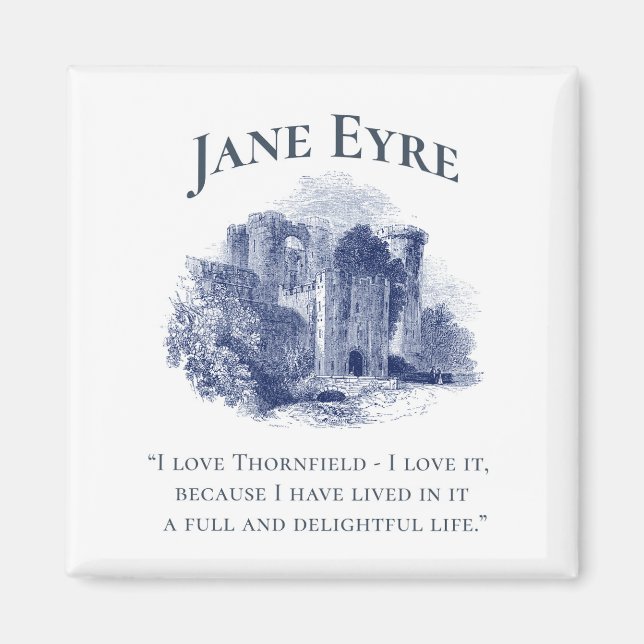 Aimant Jane Eyre - I Love Thornfield - Carré du château (Devant)
