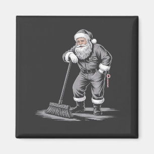 Aimant Janitor de Noël Père Noël Nettoyage de Noël