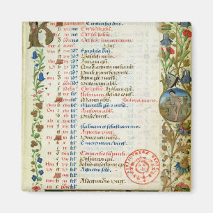 Aimant Janvier ; chiffres mangeant et buvant